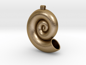 Nautilus Shell Pandant in Polished Gold Steel
