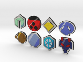 Pokemon Badges (Johto League) in Full Color Sandstone