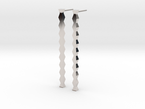 Coloana Earrings in Rhodium Plated Brass: Large