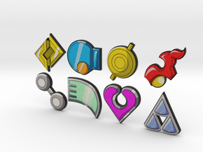Pokemon Badges (Hoenn League) in Full Color Sandstone