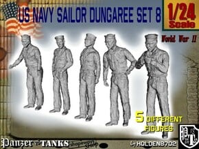 1/24 US Navy Sailor Set 8 in White Natural Versatile Plastic