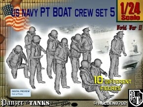 1/24 US Navy PT Boat Crew Set5 in White Natural Versatile Plastic