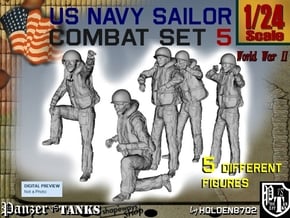 1-24 US Navy Sailor Set 5 in White Natural Versatile Plastic