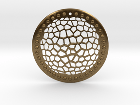 Voronoi Disk Earring ~ 33.5mm diameter in Natural Bronze