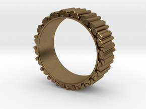 Crystal Ring - ring size ca 2 in Natural Bronze