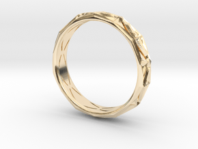 Cut Facets Ring Sz. 11 in 14K Yellow Gold