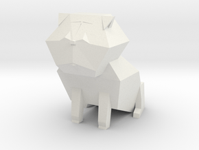 Folded Sculpture Dogs, Pugs in White Natural Versatile Plastic