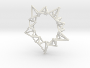 Star Rings 5 Points - Small - 3cm in White Natural Versatile Plastic
