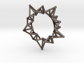 Star Rings 5 Points - Small - 3cm in Polished Bronzed Silver Steel