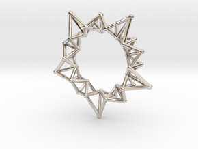 Star Rings 5 Points - Small - 3cm in Rhodium Plated Brass