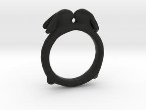 Ring of Bunnies in Black Natural Versatile Plastic