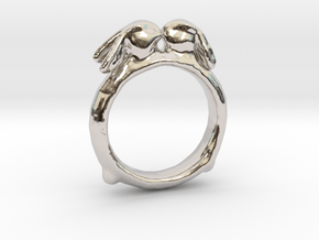 Ring of Bunnies in Rhodium Plated Brass