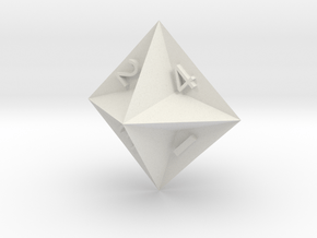 d4 Semiconvex Octohedron in White Natural Versatile Plastic