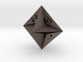 d4 Semiconvex Octohedron in Polished Bronzed Silver Steel