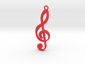 music note pendant/keyring in Red Processed Versatile Plastic