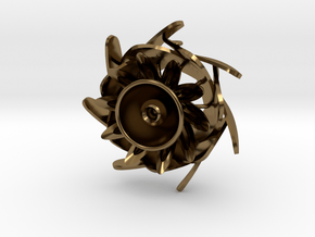 Flower Cup Brooch in Polished Bronze
