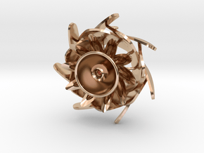 Flower Cup Brooch in 14k Rose Gold Plated Brass