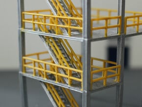 N Scale 3x Refinery Stairs (modular) in Smooth Fine Detail Plastic