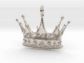 NO LACKIN CROWN1 Pendant in Rhodium Plated Brass