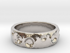 Moon Ring in Rhodium Plated Brass: 8 / 56.75