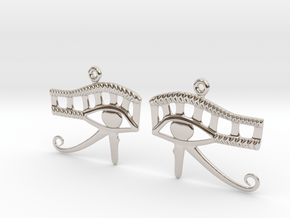 Eye Of Horus EarRings - Pair - Precious Metal in Rhodium Plated Brass
