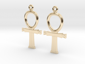 Ankh EarRings - Pair - Precious Metal in 14k Gold Plated Brass