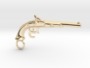 Muzzle-Loading Gun in 14k Gold Plated Brass