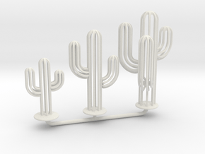 Saguaro Cacti Set | Garden Jewelry in White Natural Versatile Plastic