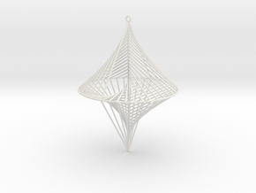 String Sculptures Pendant - Straight Line Curve in White Natural Versatile Plastic