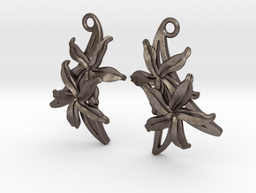 Sampaguita Earrings in Polished Bronzed Silver Steel