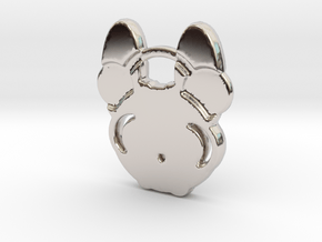 frenchie in Rhodium Plated Brass