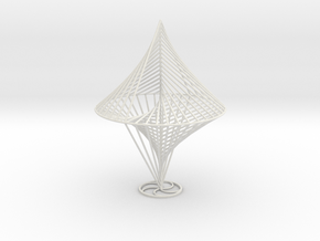 String Sculptures Stand - Straight Line Curve in White Natural Versatile Plastic