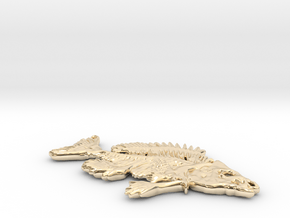Bluegill Fish Skeleton Pendant in 14K Yellow Gold