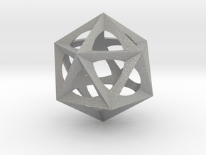 0300 Icosohedron (E&full color, 5 cm)  in Aluminum