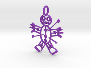 Voodoo Doll of Halloween Pendant in Purple Processed Versatile Plastic