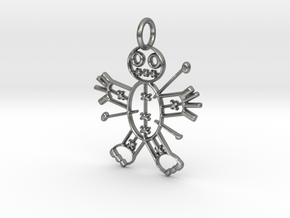 Voodoo Doll of Halloween Pendant in Natural Silver