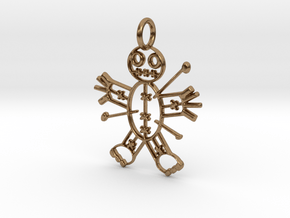 Voodoo Doll of Halloween Pendant in Natural Brass
