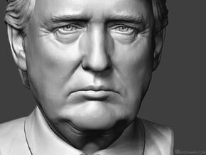Donald Trump. Portrait bust in Tan Fine Detail Plastic