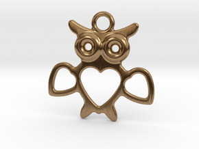 Owlet Pendant in Natural Brass
