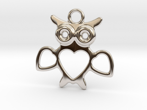 Owlet Pendant in Rhodium Plated Brass