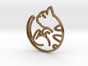 Kitty Cat Pendant in Natural Brass