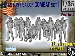 1/35 US Navy Sailors Combat SET 1 in Tan Fine Detail Plastic