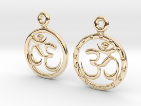 Om EarRings - Pair - Precious Metal in 14k Gold Plated Brass