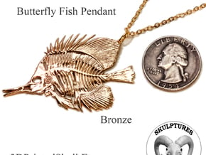 Butterfly Fish Earring/Pendant in Natural Brass