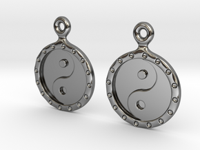 YinYang EarRings 1 - Pair - Precious Metal in Fine Detail Polished Silver