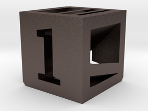 Photogrammatic Target Cube 1 in Polished Bronzed Silver Steel
