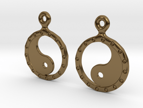 YinYang EarRings 2 - Pair - Metal in Polished Bronze