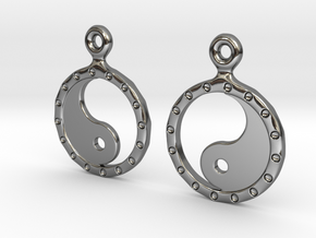 YinYang EarRings 2 - Pair - Precious Metal in Fine Detail Polished Silver