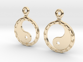 YinYang EarRings 2 - Pair - Precious Metal in 14k Gold Plated Brass