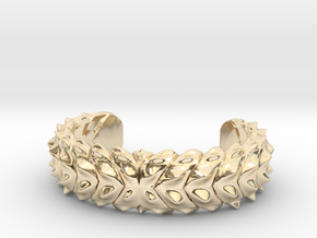 Hard Shred Cuff bracelet   Narrow  in 14k Gold Plated Brass: Medium